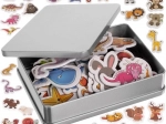 Set de magneți pentru frigider – animăluțe, 40 buc cu cutie metalică