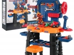 Masa de lucru pentru copii 3+ cu șurubelniță electrică interactivă, scăunel și 181 piese