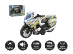 Motocicletă de poliție 12 cm cu lumină și sunet, vorbire în limba cehă