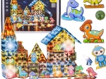 Woopie set de construcție 3D magnetic luminos – parc cu dinozauri, 124 piese