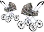 Cărucior pentru păpuși stele și nori gri