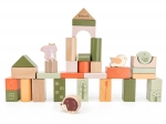 Cărămizi de construcție din lemn POLARB – animăluțe, Montessori, 50 buc