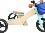 Bicicletă de echilibru din lemn 2‑în‑1 TRIKE turcoaz