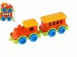 Trenulet colorat din plastic cu vagon pentru copii