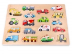 Mare puzzle din lemn cu inserții – transport