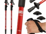 Bețe de trekking pentru Nordic Walking, pliabile, 2 bucăți, roșii