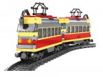Set de construcție compatibil tramvai pe baterii cu șine 724 piese