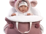 Llorens 74048 NEW BORN - păpușă realistă bebeluș cu sunete și corp moale din material textil - 42 cm