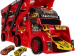 Transportor de mașini cu lansator și 6 mașinuțe metalice