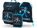 BAAGL 3 SET Ergo Minecraft Blue Axe: ghiozdan, penar, săculeț
