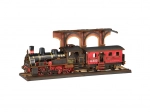 Puzzle 3D din Lemn Vintage Locomotivă cu Aburi