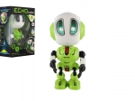robot echo verde 12 cm cu sunet și lumină pe baterii