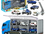 Camion de transport cu mașinuțe de poliție