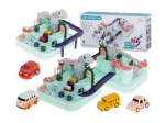 Circuit interactiv auto dublu pentru 2 jucători cu 4 vehicule