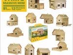 Set de construcție din lemn VARIO MASSIVE mini – 91 piese