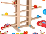 Set montessori XXL cu pistă pentru bile din lemn