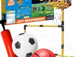 Woopie set 2‑în‑1 coș de baschet și poartă de fotbal cu mingi și pompă