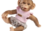 Guca maimuțică realistă bebeluș cu corp din vinil 32 cm