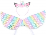 Costum de unicorn cu aripi și bentiță