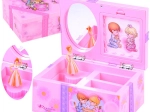 Cutie de bijuterii roz cu mecanism muzical pentru micuțe domnișoare