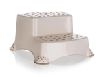 Taburetă antiderapantă cu două trepte crem 40 × 37 × 21 cm