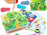 Tooky Toy joc magnetic din lemn 2‑în‑1 cu râme