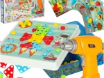 Set de construcție creativ cu bormașină în valiză, 261 piese