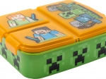 Cutie pentru gustări pentru copii MINECRAFT cu 3 compartimente, portocaliu‑verde