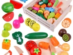Set din lemn de fructe și legume pentru tăiat, pentru copii