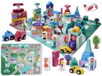 Set educațional de construcție din lemn pentru oraș 128 piese