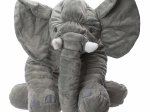 Elefant de pluș – jucărie moale, gri, numai bună de îmbrățișat, 60 cm