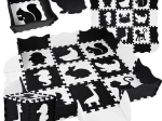 Puzzle din spumă – covoraș contrastant pentru copii Animale 120 × 120 cm