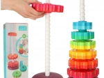 Turn curcubeu cu inele dințate – jucărie spiralată de stivuire pentru copii 12m+