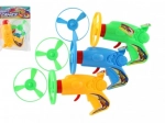 Elică zburătoare cu lansator – pistol din plastic de 12 cm, culori diverse