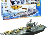Portavion militar mare – set de joacă cu avioane și vehicule
