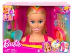 Cap de coafat Barbie neon curcubeu, păr blond
