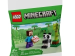 Set de asamblare Minecraft Steve și panda mică