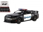 model metalic de mașină Ford Mustang Dark Horse Police 2024 1:38 cu mecanism pull-back, 13 cm