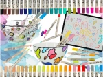 markere acrilice pentru textile, piatră și sticlă – set 48 culori