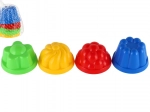 Forme din plastic pentru nisip – brioșe rotunde de 8 cm, set de 4 bucăți în plasă