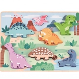 puzzle 3D din lemn cu dinozauri
