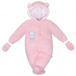 Combinezon de iarnă pentru bebeluși New Baby Nice Bear roz