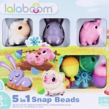 Set de construit Lalaboom Mărgele de conectare Animale de fermă