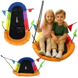 Leagăn de grădină tip cuib de barză dreptunghiular colorat 167 x 75 cm