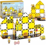 Cărămizi de construcție magnetice 7,5 cm – șantier STEAM, 47 piese Woopie