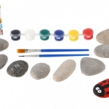 Pictură pe pietre – set creativ cu vopsele și pensule