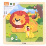 Puzzle din lemn lei 9 piese