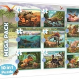 Puzzle 10 în 1 dinozauri