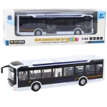 Autobuz urban metalic cu lumini și sunete 1:42, alb
