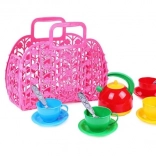 Set de ceai pentru copii colorat într-o geantă din plastic